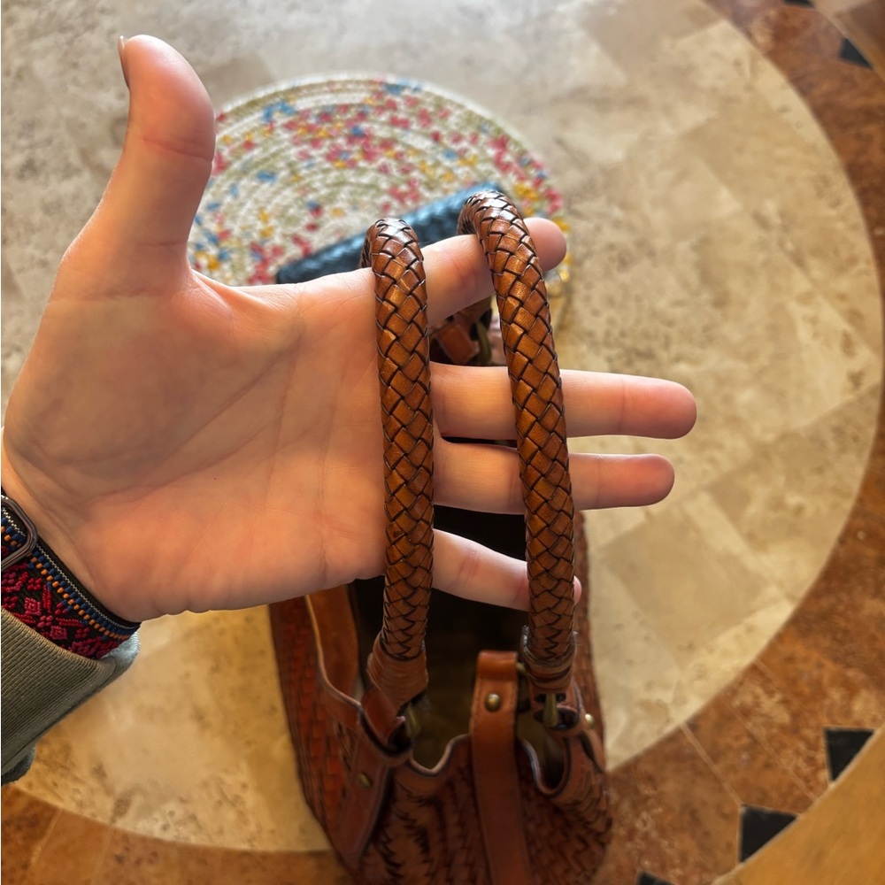 Cole Haan Brown Woven Leather Tote Bag and wallet - Picture 3 of 11